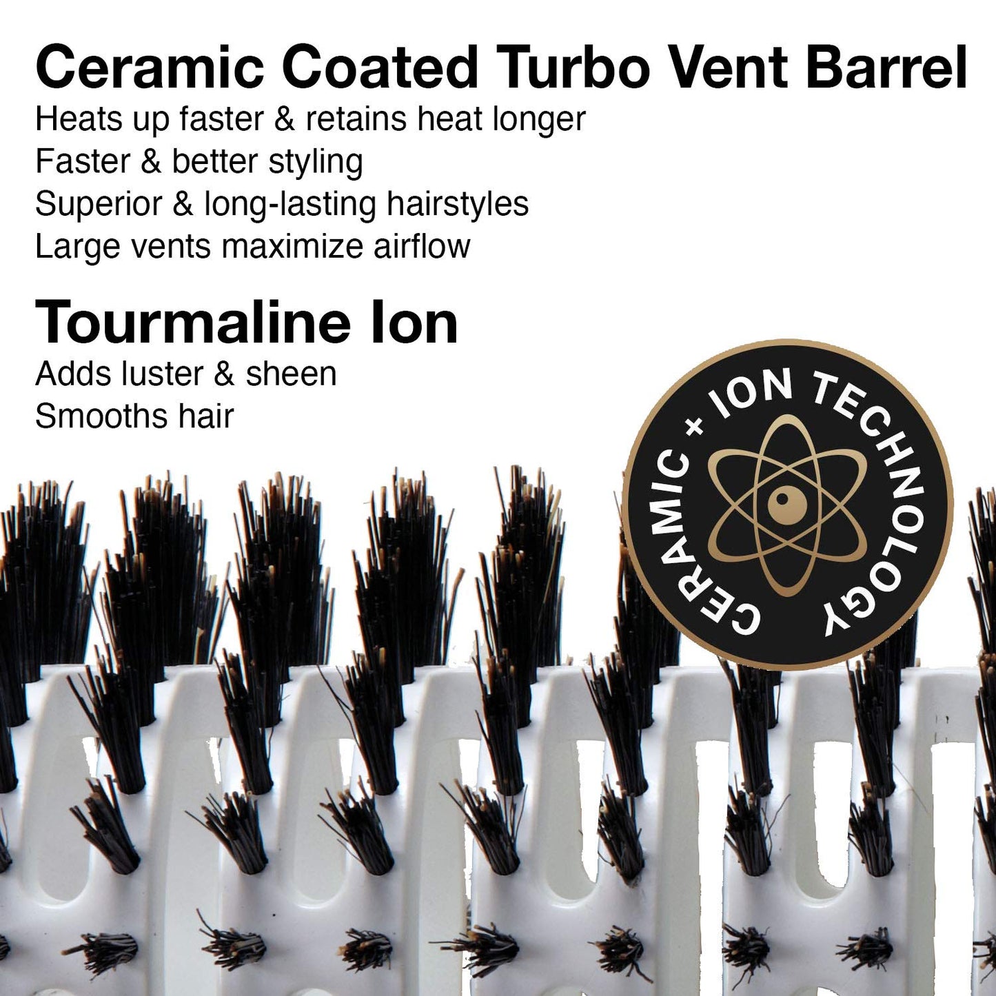 Ceramic + ion Pro Vent 100% Boar 4.5'' 陶瓷離子專業通風豬鬃梳 (CITV-BR)