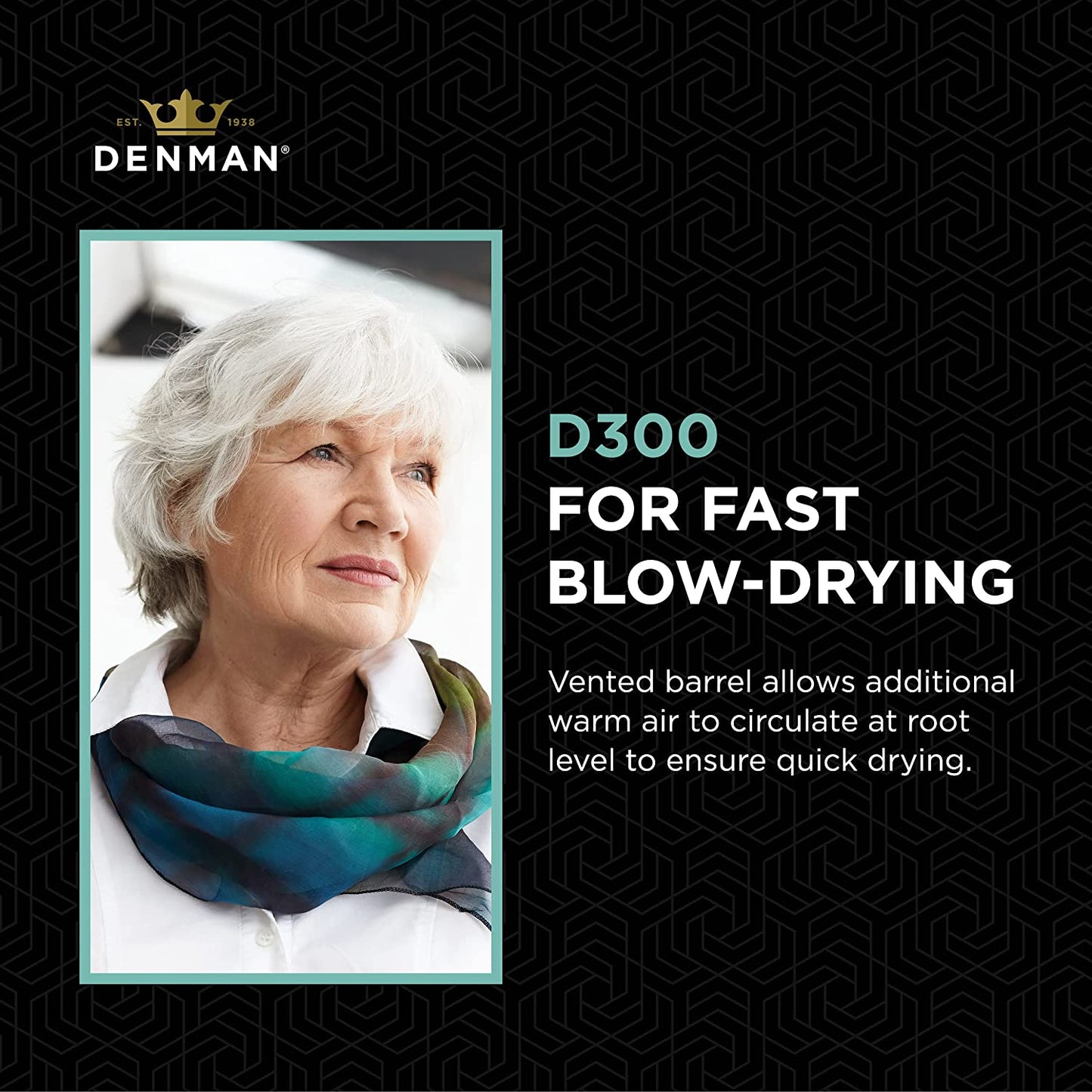 Denman 大號尼龍尖尾捲梳 D300 (20mm)