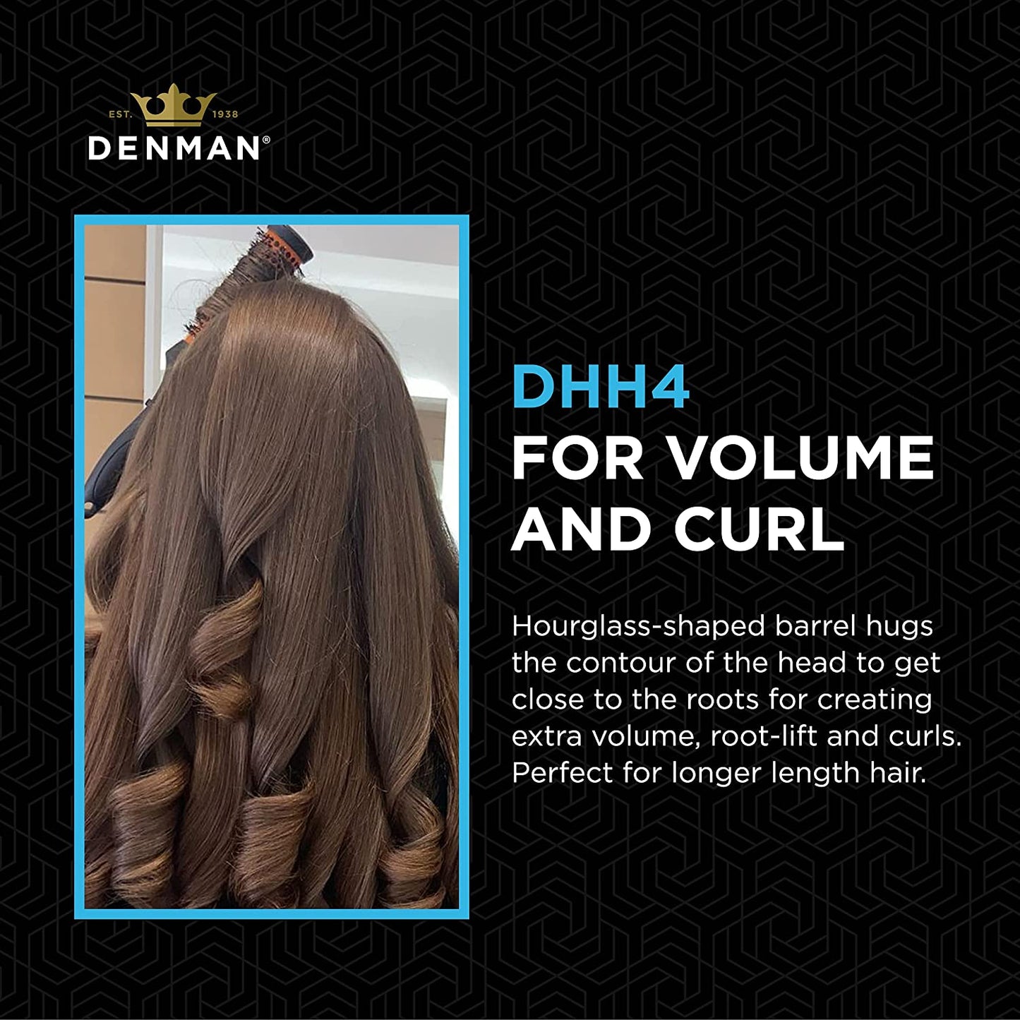 Denman Head Huggers DHH4 53mm 橙色蓬鬆捲髮梳