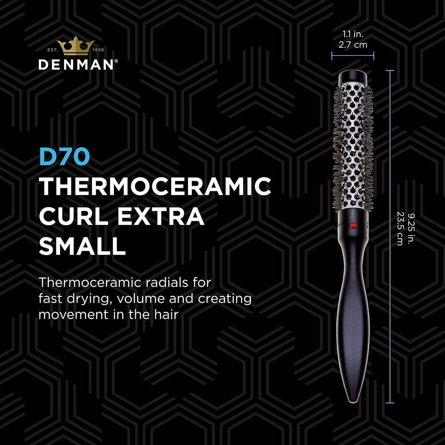Denman Thermoceramic hot curl 耐熱陶瓷卷梳 D70 (16mm)