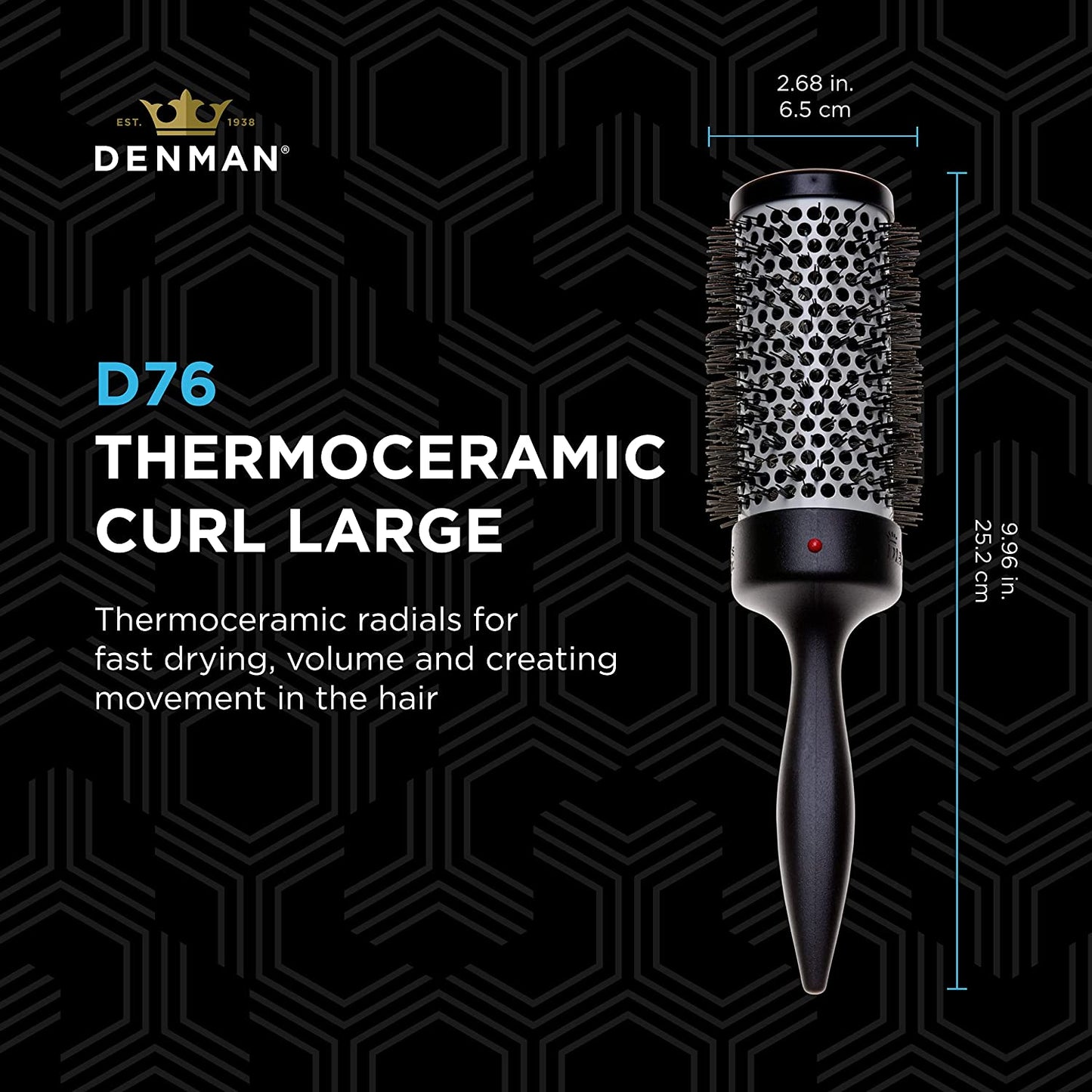 Denman Thermoceramic hot curl 耐熱陶瓷卷梳 D76 (48mm)