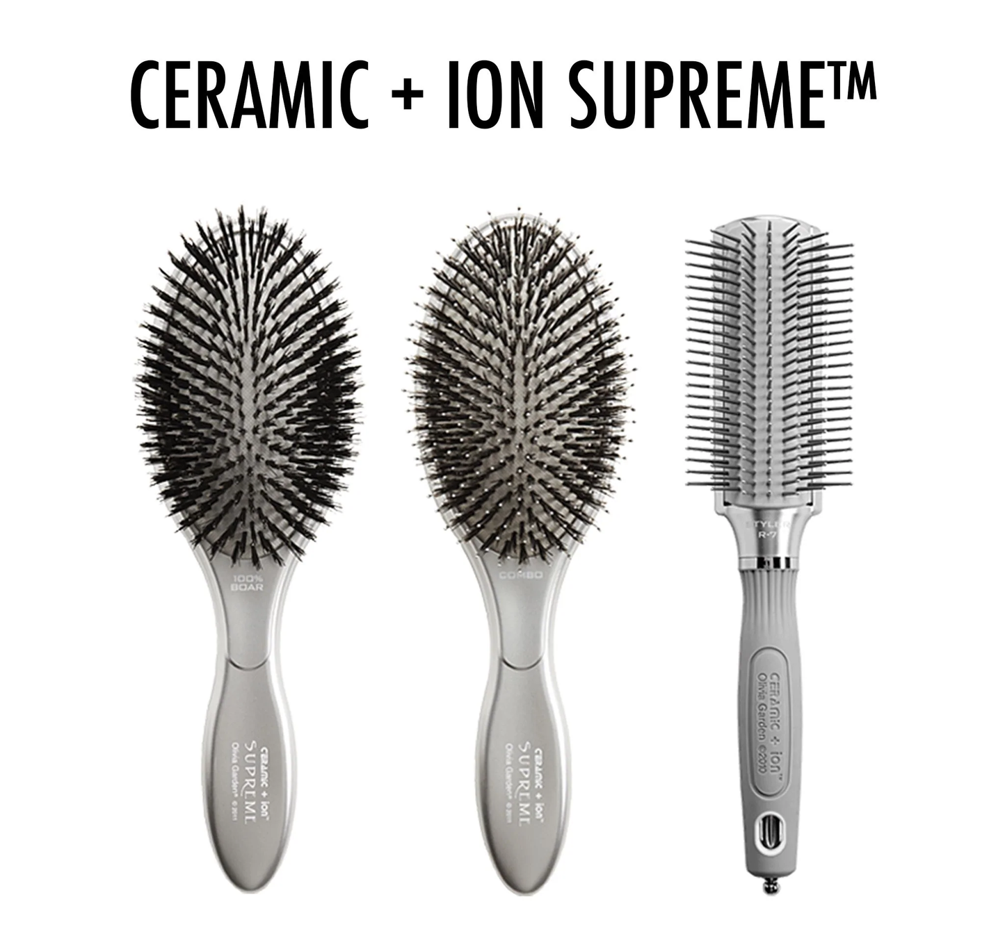 OG Ceramic + Ion Supreme 100% 珍珠銀負離子氣墊豬鬃毛梳